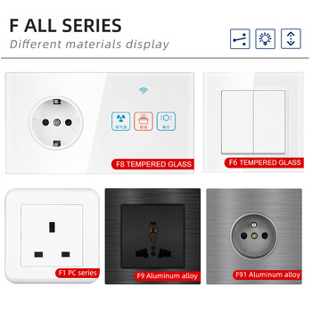 SRAN Electrical Socket France Standard με κάλυμμα προστασίας από τη σκόνη 82*82mm Πίνακας από κράμα αλουμινίου Γαλλικές πρίζες τοίχου 16A