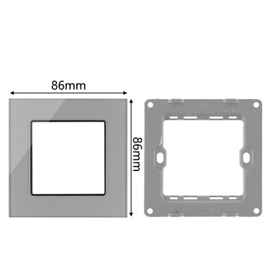 S sērija- ES franču barošanas sienas ligzda USB slēdzis C tips RJ45 audio HDMI moduļa rāmis DIY bezmaksas kombinācija pelēks pelēks stikls