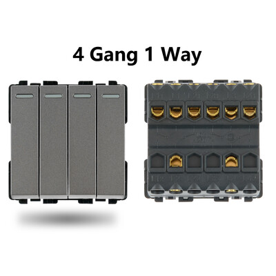 S sērija- ES franču barošanas sienas ligzda USB slēdzis C tips RJ45 audio HDMI moduļa rāmis DIY bezmaksas kombinācija pelēks pelēks stikls