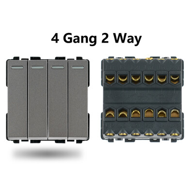 S sērija- ES franču barošanas sienas ligzda USB slēdzis C tips RJ45 audio HDMI moduļa rāmis DIY bezmaksas kombinācija pelēks pelēks stikls
