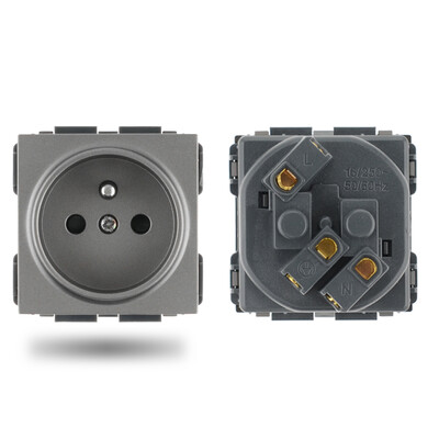 S sērija- ES franču barošanas sienas ligzda USB slēdzis C tips RJ45 audio HDMI moduļa rāmis DIY bezmaksas kombinācija pelēks pelēks stikls