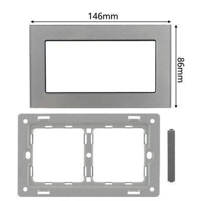 S sērija- ES franču barošanas sienas ligzda USB slēdzis C tips RJ45 audio HDMI moduļa rāmis DIY bezmaksas kombinācija pelēks pelēks stikls