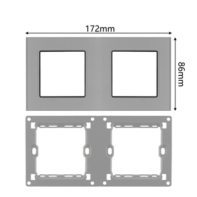 S sērija- ES franču barošanas sienas ligzda USB slēdzis C tips RJ45 audio HDMI moduļa rāmis DIY bezmaksas kombinācija pelēks pelēks stikls