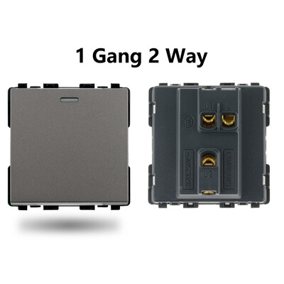 S sērija- ES franču barošanas sienas ligzda USB slēdzis C tips RJ45 audio HDMI moduļa rāmis DIY bezmaksas kombinācija pelēks pelēks stikls