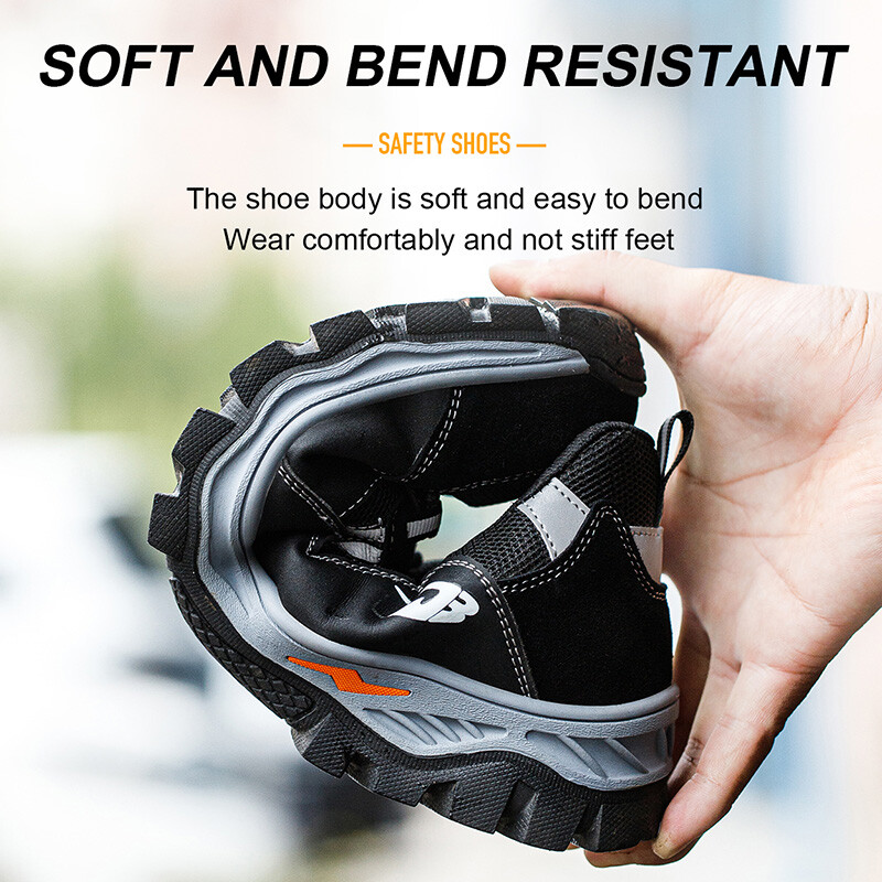 δώρο μαύρα παπούτσια εργασίας αντιολισθητικά παπούτσια εργασίας ανδρικά αθλητικά παπούτσια εργασίας με σιδερένια δάχτυλα αντιολισθητικά προστατευτικά παπούτσια εργασίας