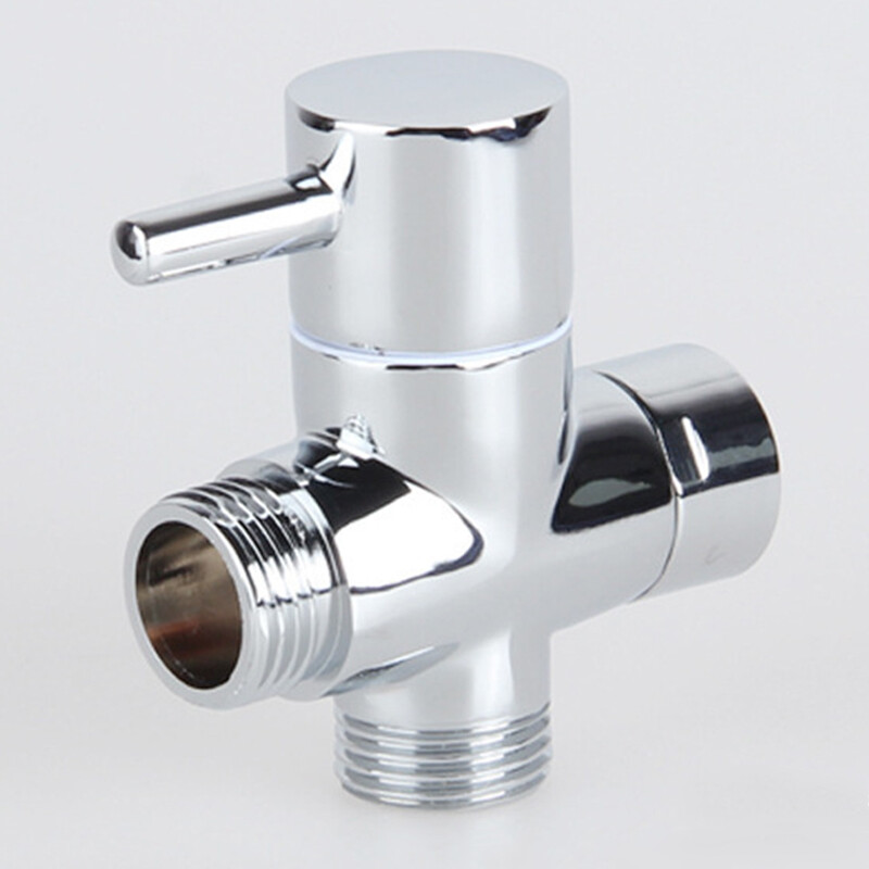 Messingist jaotusventiil 3-suunaline veeeraldaja duši tee-adapter, reguleeritav dušipea jaotusklapp Vannitoa tarvikud