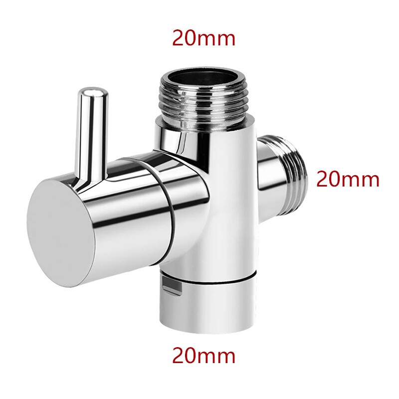 Messingist jaotusventiil 3-suunaline veeeraldaja duši tee-adapter, reguleeritav dušipea jaotusklapp Vannitoa tarvikud