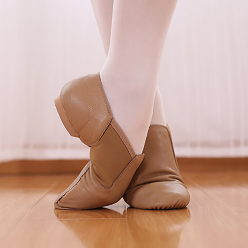 USHINE 24-44 Γνήσιο Δερμάτινο Παπούτσια Χορού Τζαζ Ταν Μαύρα Αντιολισθητικά Παπούτσια Τζαζ Σόλα Ενήλικες Αθλητικά Παπούτσια για Παιδιά Κορίτσια Γυναικεία