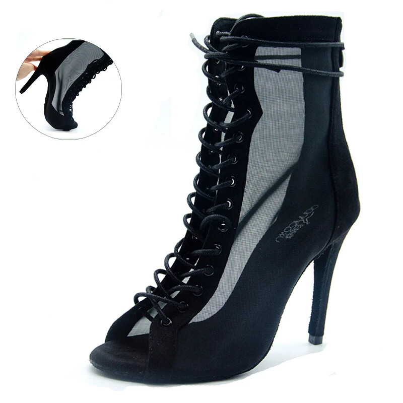 Γυναικεία παπούτσια χορού λάτιν στον αστράγαλο για κορίτσια Παπούτσια Salsa χορού με μαλακό κάτω μέρος για γυναικεία παπούτσια με ψηλό τακούνι Pratice Latino