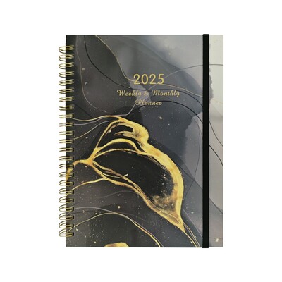 Unikāla dizaina Plānotājs 2025 Akadēmiskais plānotājs 2025 2025 Planner Weekly and Monthlya5tabs cieto vāku aizmugurējā kabata