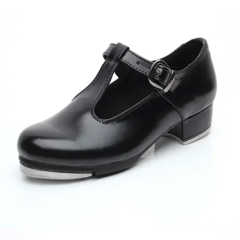 Δωρεάν επιστροφή Classic Tap Dance Παπούτσια για κορίτσια Γυναικεία Steppers Σχήματος T Patent Leather Jazz Step Dance Shoes Clogging Shoes 26-42