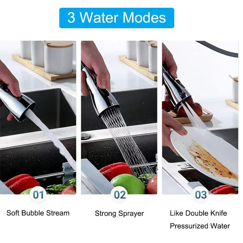 Faucet Extender 360° Universal Rotation Extension Aerator Proof Aerator 3 Mode Αξεσουάρ νιπτήρα κουζίνας με προσαρμογέα γενικής χρήσης