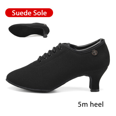 SWDZM deju apavi sievietēm gumijas zole, melna slēgta purngala modernās deju apavi balles tango latīņu apavi sievietēm