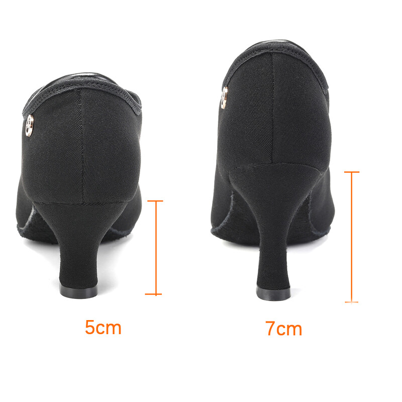 SWDZM Γυναικεία παπούτσια χορού Λαστιχένια σόλα μαύρη κλειστή μύτη Μοντέρνα παπούτσια χορού Αίθουσα χορού Tango Latin παπούτσια για γυναίκες