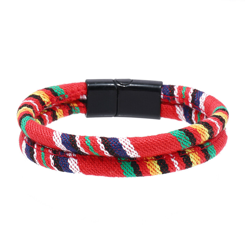 Women`s cross-border ethnic style fabric bracelet bohemian style retro magnet buckle bracelet bracelet manufacturer supply