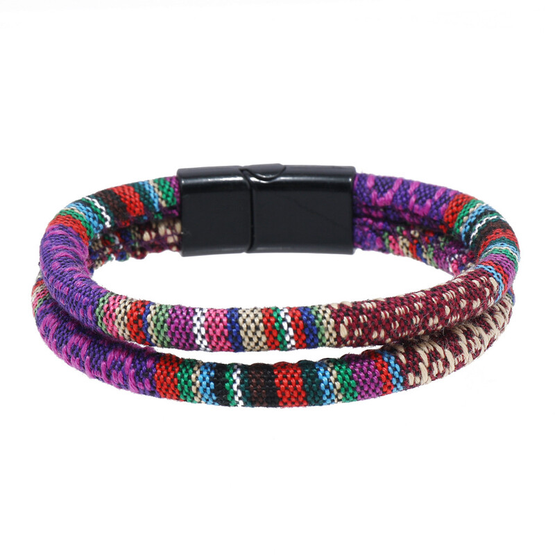 Γυναικείο διασυνοριακό έθνικ υφασμάτινο βραχιόλι μποέμικο στυλ ρετρό μαγνήτη βραχιόλι βραχιόλι προμήθεια κατασκευαστή