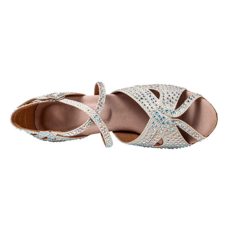 Latin dance παπούτσια Μαύρα ασημί διαμάντια ένθετα παπούτσια χορού Ειδικά παπούτσια χορού Latin dance παπούτσια Ψηλοτάκουνα 7,5cm