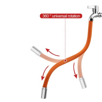 ° 360 Εύκαμπτος σωλήνας επέκτασης σωλήνας Universal Foaming Extension Tube Connector Επέκταση βρύσης Αδιάβροχο στο πιτσίλισμα Κουζίνα Μπάνιο