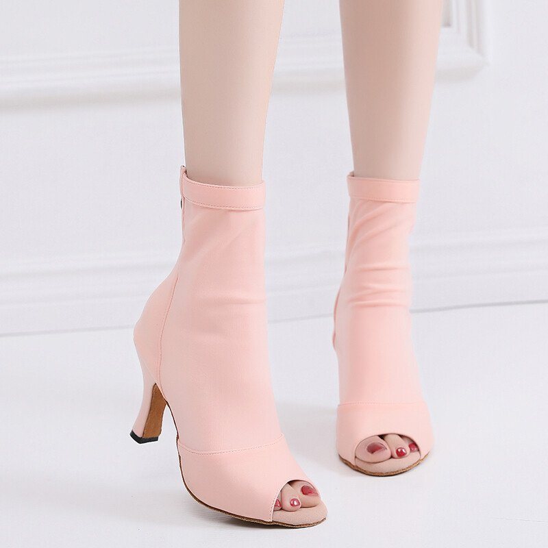 Γυναικεία παπούτσια χορού latin χορού Μαύρα με μαλακό πάτο Bachata Salsa Σανδάλια χορού Γυναικεία με λεπτό τακούνι 8,5cm/10cm/11cm Μπότες κάλτσας