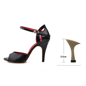 Ladingwu New Salsa Shoes Dance Sieviešu augstpapēžu kurpes Sandales 10cm Party Performance sieviešu Latin Dance Shoes Sarkans Melns PU