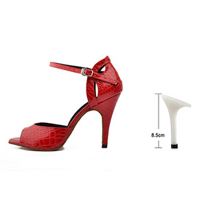 Ladingwu New Salsa Shoes Dance Sieviešu augstpapēžu kurpes Sandales 10cm Party Performance sieviešu Latin Dance Shoes Sarkans Melns PU