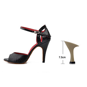 Ladingwu New Salsa Shoes Dance Sieviešu augstpapēžu kurpes Sandales 10cm Party Performance sieviešu Latin Dance Shoes Sarkans Melns PU