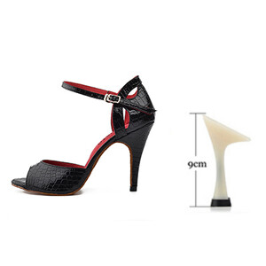 Ladingwu New Salsa Shoes Dance Sieviešu augstpapēžu kurpes Sandales 10cm Party Performance sieviešu Latin Dance Shoes Sarkans Melns PU