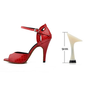 Ladingwu New Salsa Shoes Dance Sieviešu augstpapēžu kurpes Sandales 10cm Party Performance sieviešu Latin Dance Shoes Sarkans Melns PU
