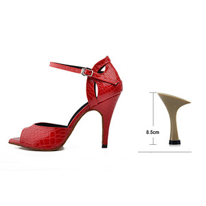 Ladingwu New Salsa Shoes Dance Sieviešu augstpapēžu kurpes Sandales 10cm Party Performance sieviešu Latin Dance Shoes Sarkans Melns PU