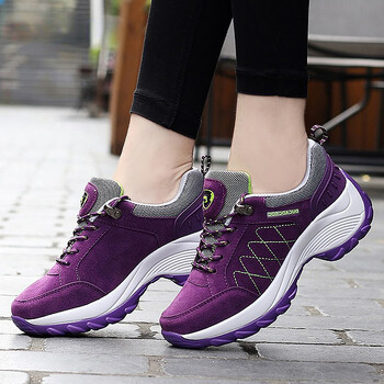 Γυναικεία αθλητικά παπούτσια 2023 Fall Thick Cushion Heightening Casual Running Παπούτσια για τρέξιμο Αντιολισθητικά άνετα παπούτσια πεζοπορίας για γυναίκες