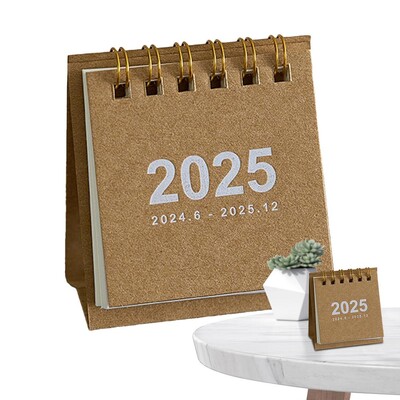 Mazs galda kalendārs jauks dienas plānotājs Vienkārša kalendāra grāmata Iknedēļas uzdevumu saraksts Grafiks Tabulu plānotāja grāmatas 2025. gada kabatas kalendārs