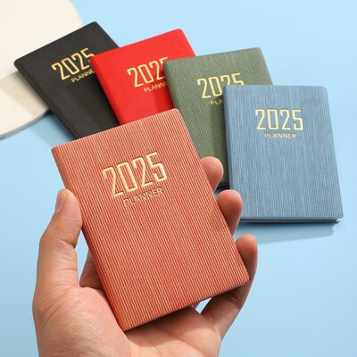 A7 2025 Agenda Book Portable Pocket with Calendar Notebooks Diary Weekly Planner Students