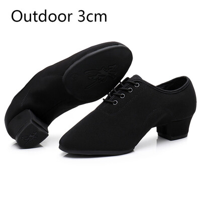 Sieviešu moderno deju apavi Oxford Latin/Tango/balles/džeza deju apavi Gumijas/mīksta zole 3/5 cm papēži Sieviešu deju apavi melni