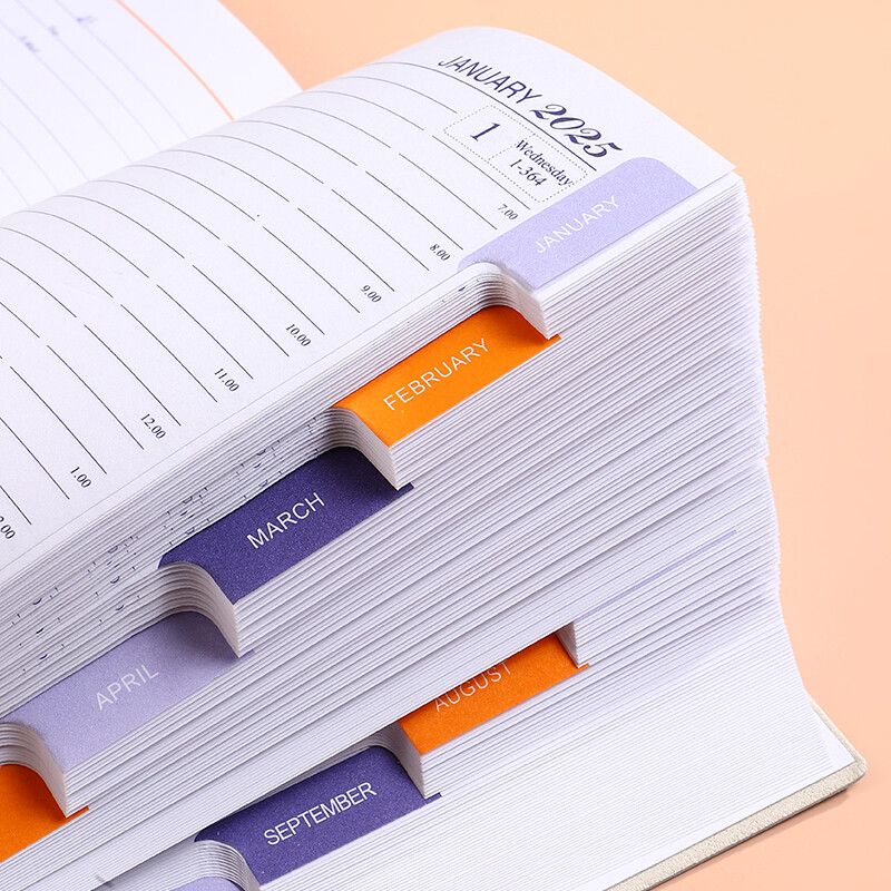 2025 A5 Daily Planner Notebook 365-Day Calendar Εβδομαδιαίο μηνιαίο πρόγραμμα οργάνωσης για Office School for Journaling Ορισμός στόχου