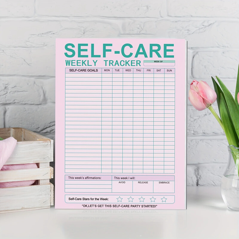 Μείνετε οργανωμένοι και συγκεντρωμένοι με αυτό το ημερολόγιο τοίχου αυτοφροντίδας - Περιλαμβάνει 52 φύλλα εμπνευσμένα εβδομαδιαία σημειωματάρια προγραμματισμού