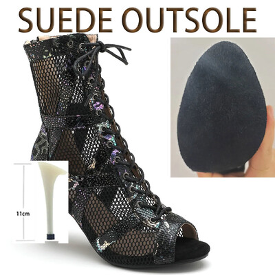 Seksīgi 2024. gada jauni sieviešu, melni augstpapēžu kurpes, mīkstas purngala zābakas stilettos Džeza deju sieviešu apavi iekštelpu zamšādas zolei, pielāgojami zābaciņi
