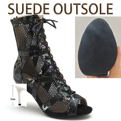 Seksīgi 2024. gada jauni sieviešu, melni augstpapēžu kurpes, mīkstas purngala zābakas stilettos Džeza deju sieviešu apavi iekštelpu zamšādas zolei, pielāgojami zābaciņi