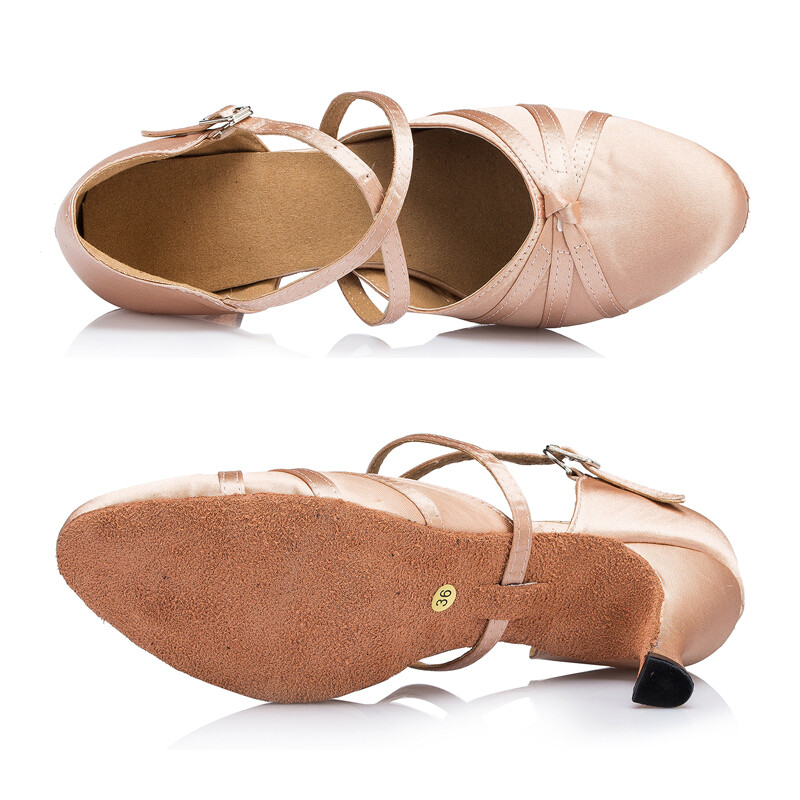 Ženske latino cipele Salsa Tango Ballroom Party Ženske visoke pete Satenske ružičaste crne cipele za sportove na otvorenom