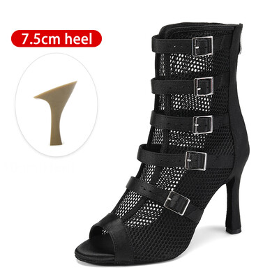 SWDZM Seksīgas sieviešu deju apavi balles deju zābaki Melni džeza deju apavi zamšādas zoles apavi dejām Pielāgojams papēdis 4 cm-11 cm