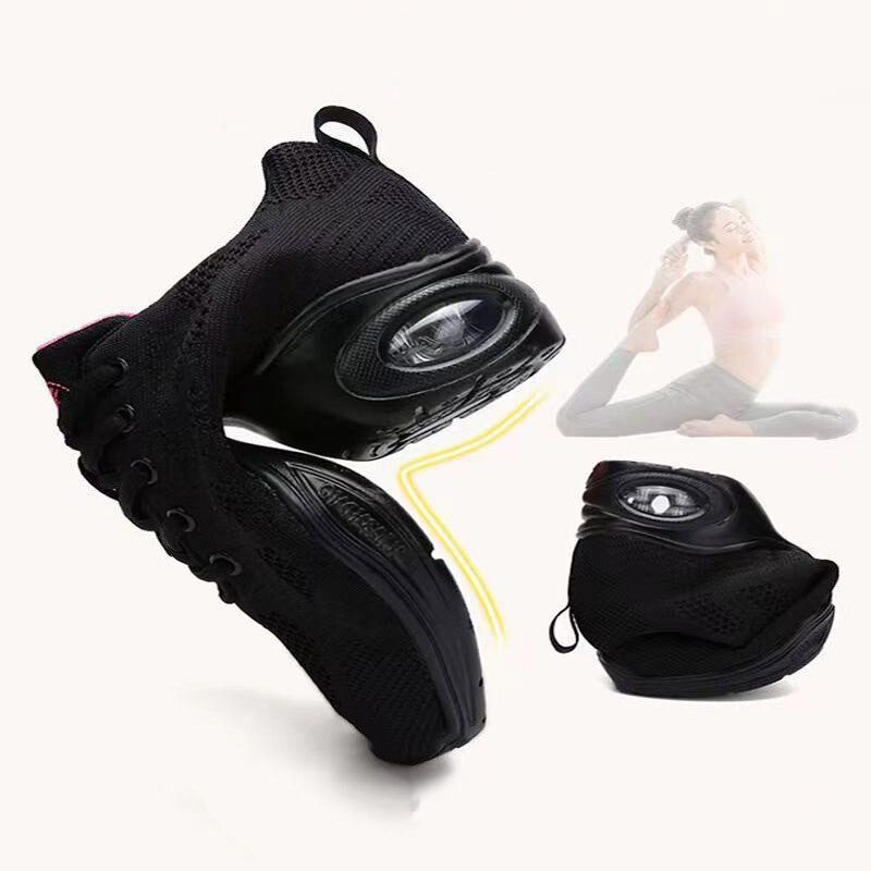 Αθλητικά παπούτσια χορού Hip-hop Break με μαλακή σόλα με πλέγμα αέρα Jazz Jittebug Προπονητικά αθλητικά παπούτσια μεσαίου τακουνιού