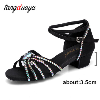 Γυναικεία Latin Dance Παπούτσια Rhinestones Παπούτσια Salsa με απαλό κάτω μέρος για χορό Γυναικεία σανδάλια Γυναικεία κορίτσια Παιδικά παπούτσια χορού