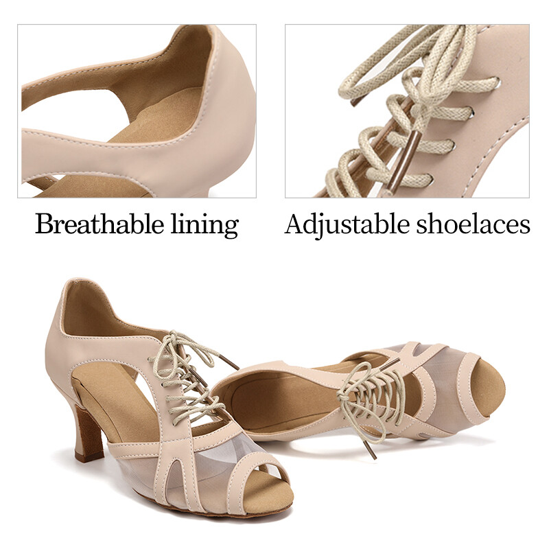 DKZSYIM Jazz Dance Παπούτσια Γυναικεία Υπαίθρια Latin Παπούτσια Γυναικεία κορίτσια Tango/Salsa Εσωτερικά παπούτσια για χορό Ψηλοτάκουνα 5cm-7cm