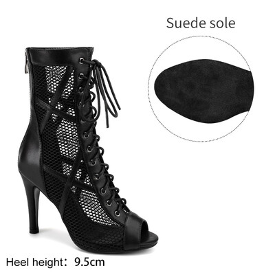 SWDZM sieviešu deju apavi Sieviešu latīņu tango salsa seksīgi elpojoši modes tango zivju mutes sietveida zābaki
