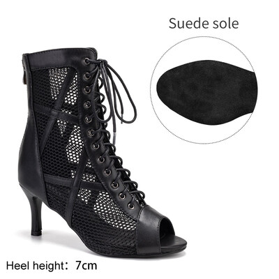 SWDZM sieviešu deju apavi Sieviešu latīņu tango salsa seksīgi elpojoši modes tango zivju mutes sietveida zābaki