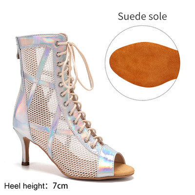 SWDZM sieviešu deju apavi Sieviešu latīņu tango salsa seksīgi elpojoši modes tango zivju mutes sietveida zābaki
