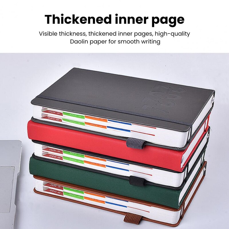 Portable Planner 2024 Planner Faux Leather Hardcover Πολύχρωμο Μηνιαίο Ευρετήριο Κομψό περιοδικό Μαθητικές προμήθειες