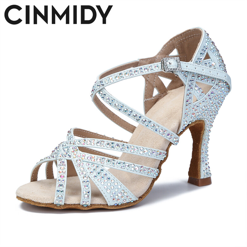 CINMIDY Νέα κίτρινα παπούτσια χορού Γυναικεία λάτιν παπούτσια χορού Salsa Tango Ballroom ψηλοτάκουνα παπούτσια χορού Ροζ παπούτσια γάμου για γυναίκες