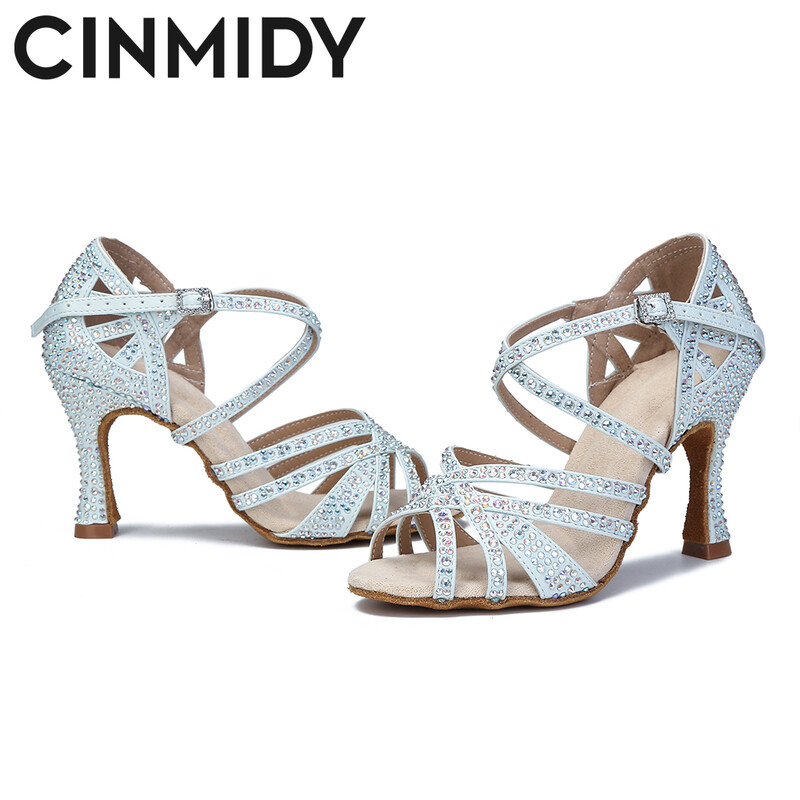 CINMIDY Νέα κίτρινα παπούτσια χορού Γυναικεία λάτιν παπούτσια χορού Salsa Tango Ballroom ψηλοτάκουνα παπούτσια χορού Ροζ παπούτσια γάμου για γυναίκες