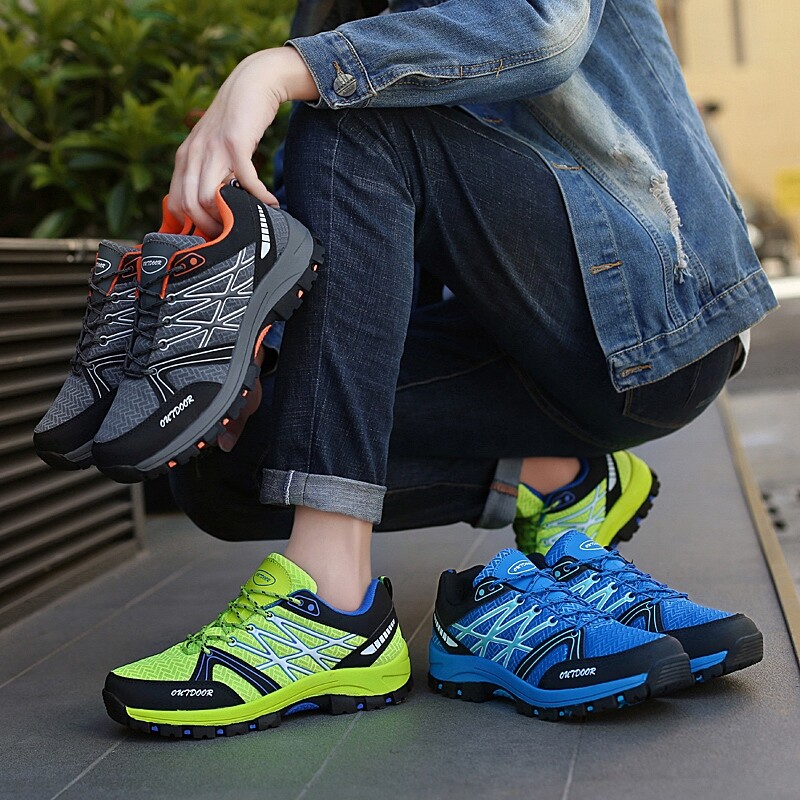 Ανδρικά παπούτσια πεζοπορίας καλοκαιρινά πράσινα, αντιολισθητικά, Αθλητικά αθλητικά παπούτσια για πεζοπορία, αναρρίχηση, Ανδρικά παπούτσια πεζοπορίας με αναπνεύσιμο πλέγμα