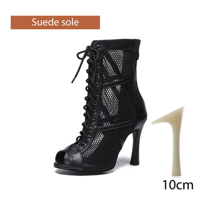 DKZSYIM Latīņamerikas deju apavi sievietēm, sarkani melni balles apavi ar augstu augšdaļu, sieviešu džeza apavi, vīriešu 5–11 cm papēži, salsas tango deju apavi